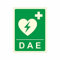 CARTELLO SEGNALETICO LUMINESCENTE - DAE Defibrillatore - Adesivo Luminescente O Pannello Rigido Luminescente (PANNELLO RIGIDO 20X31 CM)