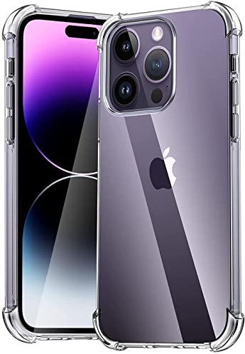 Verco Handyhülle für iPhone 14 Pro Max Case, Anti Shock mit extra Kantenschutz Schutzhülle für iPhone 14 Pro Max Hülle Transparent