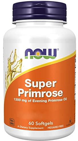Now Foods, Super Primrose (Huile d'Onagre), 1300mg, 120 Capsules molles, Sans Soja, Sans Gluten, Sans OGM