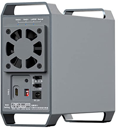 ISHEEP 2-Bay RAID External HDD Enclosure -10Gbps USB 3.1, Supports 3.5 HDDs up to 36TB, 4 RAID Modes 0/1/LARGE/Normal, Aluminum Alloy Storage - Hard Drive Docking Station. K35262C