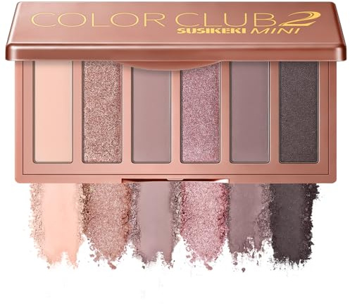 SUSIKEKI Tavolozza per il trucco a 6 colori Mini Naked Eyeshadow Palette per il trucco Rosy Neutral Nude Ombra degli Occhi Shimmer e Opaco Con Specchio Altamente Pigmentato di Lunga Durata