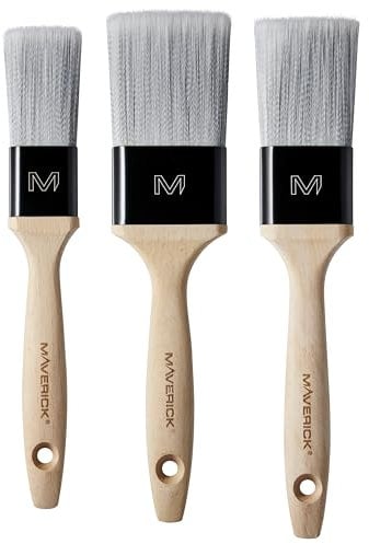 Maverick 290 Series S Paint Brushes 3PK Professional Straight Cut Twista Head with FSC Wood 3 piece pack set 1.5, 2, 2.5