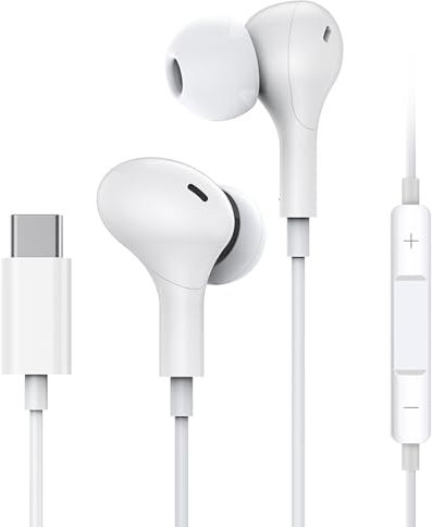 Vofolen USB C Headphones In Ear Type C Headphones with Mic Wired Earphones HiFi Stereo Noise Cancelling Wired Earbuds with Volume Control Compatible with Samsung Galaxy S23 Ultra/S22 S21/iPad Pro