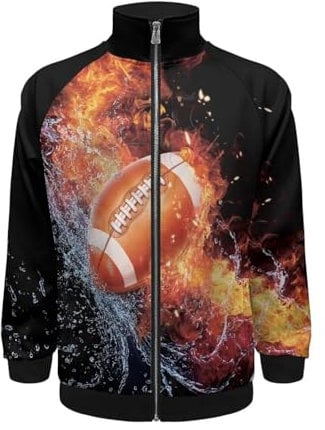 Belidome Winterjacken für Herren Sweatshirts Ohne Kapuze, Rugby Fire, XXXL