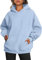 Yunmlep Hoodie Damen Kapuzenpullover Oversize Casual Pullover Sweatshirt Langarm Baumwolle Pulli Herbst Winter Hoody mit Tasche (Hellblau, XL)
