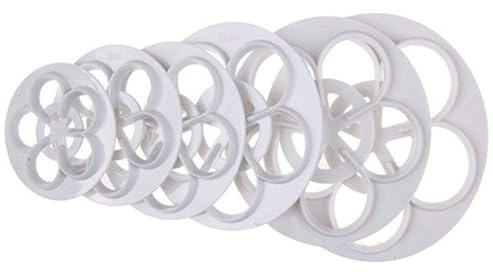 3D-Rosen-Kuchenform, leicht, abgerundete Blütenblätter, Kunststoff, Rosenform, Ausstechform für Kuchen, Kuchen, Backen, 6 Stück