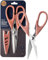 Heavy Duty Kitchen Scissor Shears - Large, Strong, Soft Grip, Dishwasher Safe, Multi-Purpose, Utility Food Cooking Snips, Bottle Opener & Safety Sheath. 23cm/9” Clay & Silver. by Taylors Eye Witness
