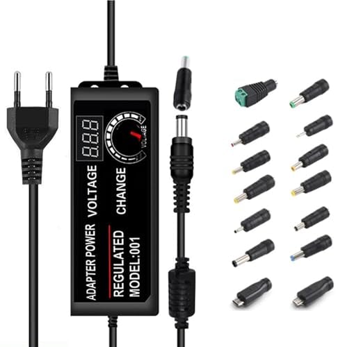 ZJSTRO universal netzteil 3V-24V 3A Verstellbarer Netzadapter AC/DC Universal Ladegerät mit LED Spannungsanzeige und 14 Spitzen,schaltnetzteil für 3V-24V Haushaltselektronik,DC Motor
