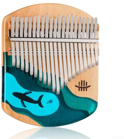 21Keys Tragbares Kalimba-Daumenklavier aus Sapeli-Holz, professionelles Kalimba-Finger-Paino mit Lernanleitung, Mbira Kalimba für Kinder und Freunde