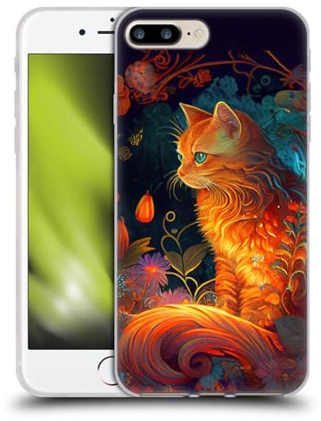 Head Case Designs Offizielle JK Stewart Katze Kunst Soft Gel Handyhülle Hülle kompatibel mit Apple iPhone 7 Plus/iPhone 8 Plus