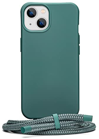 doqui Handyhülle mit abnehmbarem Band | Flexible Handykette | Anti-Fingerabdruck-Beschichtung | Grün (iPhone 15 Pro)
