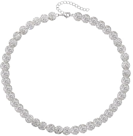 IDesign Ice Collection Necklace - Bling Necklace - Baseball Bling Necklace - Athlete Necklace Inspired Jewelry for Competitive Athletes, Stylish Sports Accessory (white)