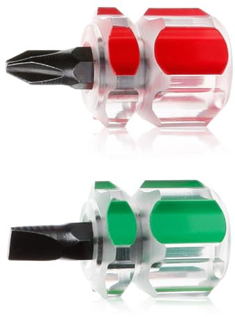 GLADFRESIT Mini Screwdriver Set,2PCS Small Phillips Screwdrivers Portable Stubby Screwdriver for Repairing Small Appliances Electric Computer
