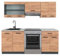 Vicco Küchenzeile R-Line, Küchenblock, Goldkraft Eiche/Anthrazit, 200 cm, AP Marmor