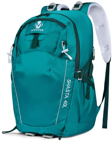 mokzer Wanderrucksack 40 Liter Camping Sportrucksack Wasserdichter Multifunktions-Reiserucksack Bergsteigerrucksack mit Regenschutz für Männer und Frauen, Seeblau