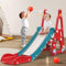 Rutsche, Kinderrutsche Outdoor & Indoor mit Basketballkorb, einfache Montage und faltbar Kinder rutsche für 1-3 Jahre, Gartenrutsche Kleinkinderrutsche Rot und Grün