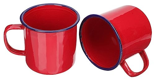 LABRIMP Set Da 2 Pezzi Di Tazze Da Tè Smaltate Retrò Per Casa E Ufficio Tazze Da Viaggio Leggere Design Vintage