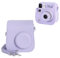 HIYQIN Mini SE Leather Case, Protective Case Compatible with Fujifilm Instax Mini SE/7+ Instant Camera, for Instax Mini SE Cover with Shoulder Strap - Lilac Purple