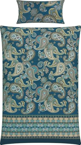 Erwin Müller Bettwäsche Mako-Satin blau Größe 1x 155x220 cm + 1x 40x80 cm