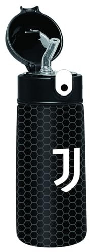 Seven Juventus Trinkflasche aus Edelstahl, Schwarz, 0,46 l, Trinkflasche für Grundschule, Sport und Freizeit, Kinder
