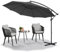 Froadp Ampelschirme mit Kurbel Alu Sonnenschirme Höhenverstellbar Balkonschirm UV40+ Sonnenschutz Windfest Gartenschrime Wasserdichte Marktschirm für Patio Terrase (Ø350cm, Dunkelgrau)