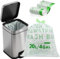 AOMKES Drawstring Bin Liners 20L,Strong Pedal Bin Bags,Easy Tear-Off Rubbish Bags,60 Count Plastic Trash Bags for Kitchen Bathroom Office,White Green