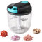DDUP Multi-Function Manual Food Chopper, Processor Vegetable, Portable Hand Cranked String Garlic Mincer Onion Cutter for Veggies, Ginger, Fruits, Nuts,etc. Kitchen Use (900 ML-Grey&Blue)
