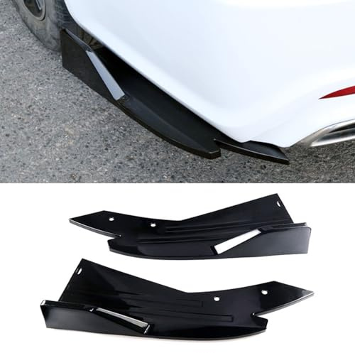 LGDONGFC 2 Stück Auto Heckspoiler für Seat Tarraco 2018 2019 2020 2021 2022 2023 2024, Wrap Angle Spoiler Auto Heckstoßstange Lip Spoiler Lippe Heckstoßstangenschutz Zubehör,Black