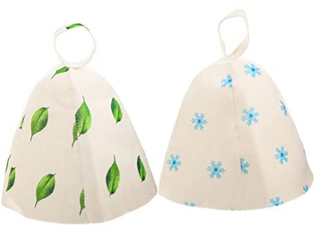SHERCHPRY 2 Piezas Gorro de Sauna de Fieltro Sombrero Transpirable para Sauna Accesorio para Baños de Vapor y Spa Absorción Rápida de Cómodo para Hombres y Mujeres