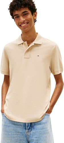 Tommy Jeans Herren Poloshirt Essential Regular Fit, Beige (White Clay), XXXL