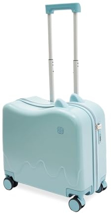 Charocean Kinderkoffer zum Draufsitzen, Kindertrolley Kinder Reisekoffer mit Zugstange und Passwortschloss, Rollkoffer Kinder Koffer für 3-6 Jahre Mädchen & Jungen, 37L (Himmelblau)