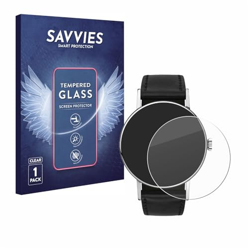 Savvies Panzer Schutz Glas für NOMOS Glashütte Ludwig 9H Hartglas, Anti-Fingerprint, Displayschutz