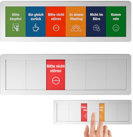 KATLINNA Büro Türschild 6 Optionen Bitte Nicht Stören SchildSchiebeschild | Acryl-Kunststoff Raumschild Klebeschild Türschilder Schilder Mit Schiebefunktion für die Privatsphäre im Büro, Silber