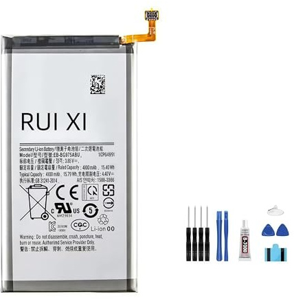 RUI XI Akku kompatibel für Samsung Galaxy S10+ S10 Plus SM-G975F/DS SM-G975U/W G975 G975F G975U Bateria EB-BG975ABU 4100mAh