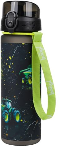Baagl Trinkflasche Wasserflasche 500ml Jungen Schule Sport Tritan - Traktor | Diese auslaufsichere Kinder Getränkeflasche und Schultrinkflasche für Sportverein hat einen praktischen Siebeinsatz.