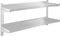 Royal Catering RCWR-120.2 Wandbord Zwei Ablageflächen Edelstahl 2 x 120 x 30 cm 3,5 cm Stärke 70 kg Belastbarkeit Wandregal Wandboard Regal Tellerbord