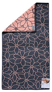 Lulizzie Cashmere Frottier-Handtuch 50x100 cm Blütenfond Anthracite Pink