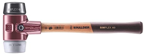 Simplex Schonhammer, TPE-mid / Gummikomposition; mit Tempergussgehäuse und hochwertigem Holzstiel | D=60 mm | 3023.060