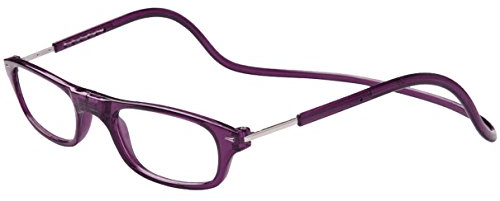 TBOC Lesebrille Lesehilfe für Herren und Damen – Dioptrien +2.00 Dunkelviolett Fassung Brillen Stärke Faltbare Einstellbare Trend Frau Mann Senior Magnetverschluss Clip Alterssichtigkeit Presbyopie