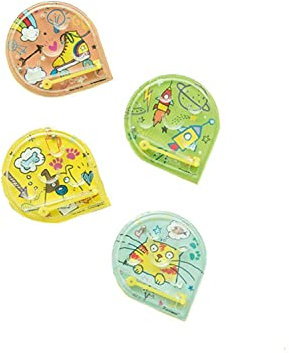 Unique Party 84774 - Jouets pour Pochette Cadeau - Mini Jeu de Flipper - Paquet de 4