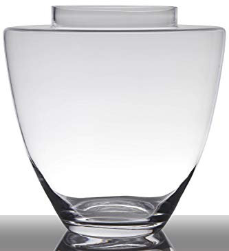 innaGLAS Vase à Poser au Sol en Verre Lacey, Conique - Rond, Transparent, 35cm, Ø 35cm - Vase Transparent - Vase Conique