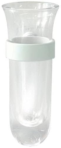 AmazinGrave - Búcaro de una Sola Flor 10cm - Accesorios para nichos de Cementerio - De Cristal y marmol Blanco, para Pared 50340/MW