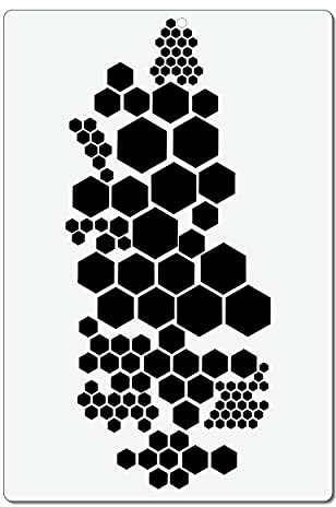 Herterich Products Airbrush Schablone | für Waben Muster | Tattoo und Graffiti Stencil Vorlage | Hochwertige Mylarfolie | Lösemittelbeständig und Wiederverwendbar