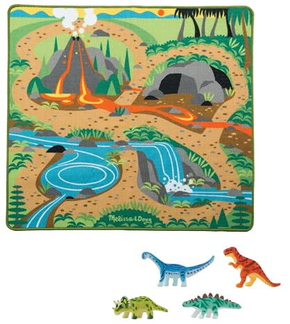 Melissa & Doug Aktivitätsteppich mit Dinosaurier-Spielplatz, 99,1 x 91,4 cm, frustfreie Verpackung
