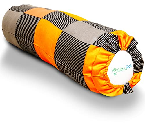 Original CosyRoll® Seitenschläferkissen & Kuschelkissen | Besser schlafen Kissen | 100% Baumwolle & Füllung aus Mikrofasern | 90cm x 30cm | Kissen mit Bezug Tigerlily (Farbe: Muster)