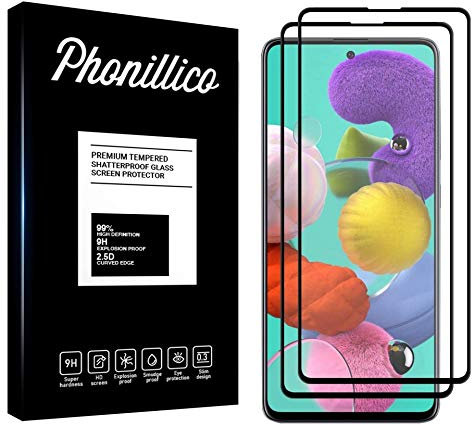 PHONILLICO [Pack de 2] Verre Trempé Intégral pour Samsung Galaxy A51 - Film Protection Ecran Verre Resistant [Lot de 2] Vitre Protecteur Anti Rayure