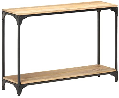 vidaXL Mangoholz Massiv Konsolentisch Rustikal Konsole Beistelltisch Sideboard Flurtisch Ablagetisch Frisiertisch 110x30x75cm Stahlgestell