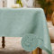 WAITER TREE Table Cloth 120x160 cm Rectangular Wipe Clean Table Cover, Light Sage Faux Linen Wipeable Waterproof Tablecloth for Outdoor Picnic Dining Kitchen Party - Celadon Green