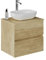 Baikal Mueble de Baño Onyx. Mueble MONTADO, Mueble 2 cajones. Mueble Baño con Lavabo. Mueble Suspendido. Armario de Pared. Lavabo Cerámico. 70cm Nature.