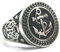 BlackAmazement 316 Edelstahl Ring Massiv Anker Anchor Seefahrer Royal Silber schwarz Herren (63 (20.1))